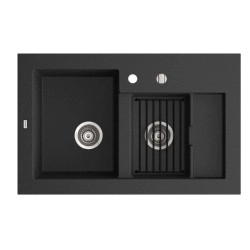 Marmorin Combo 850 Granit Evye 1,5 G&ouml;zl&uuml; Damlalıklı Tezgah &Uuml;st&uuml; Siyah