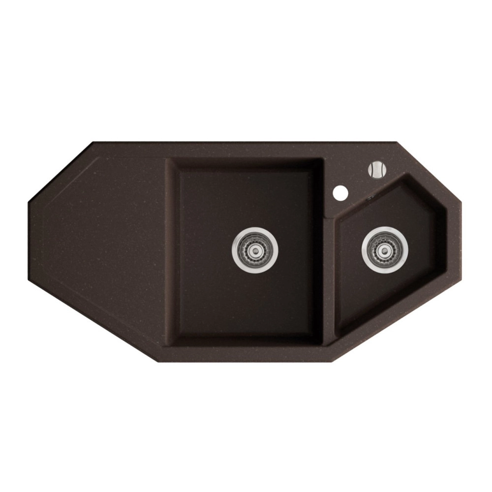 Marmorin Debra 1000 Granit K&ouml;şe Evye 1,5 G&ouml;zl&uuml; Damlalıklı Kahverengi