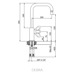 Marmorin Debra M2000 Spiralsiz  Batarya / Armatur Siyah