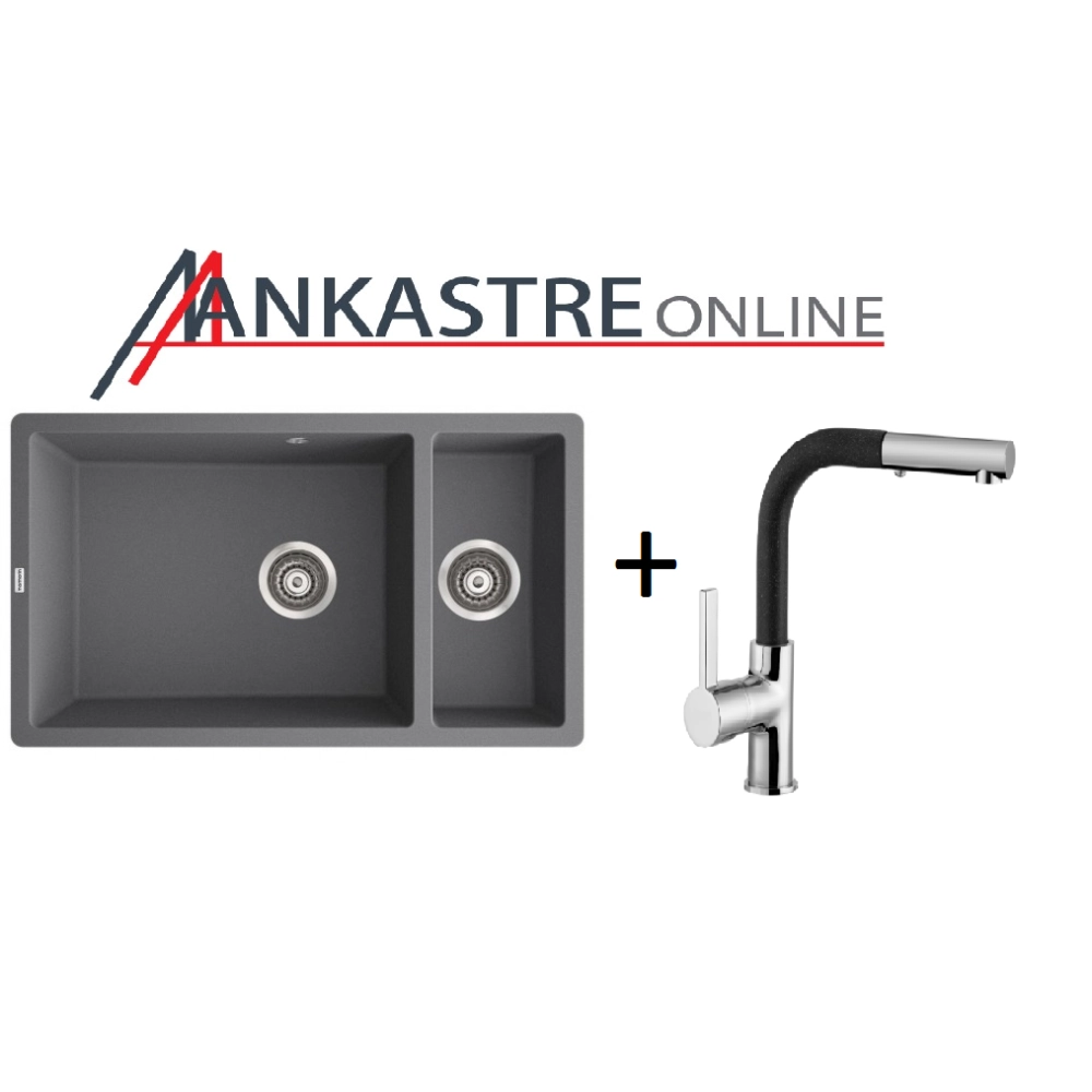 Marmorin Lando 720 Granit Evye 1,5 G&ouml;zl&uuml; Damlalıksız Tezgaha sıfır + Swarm Armat&uuml;r Kampanyası