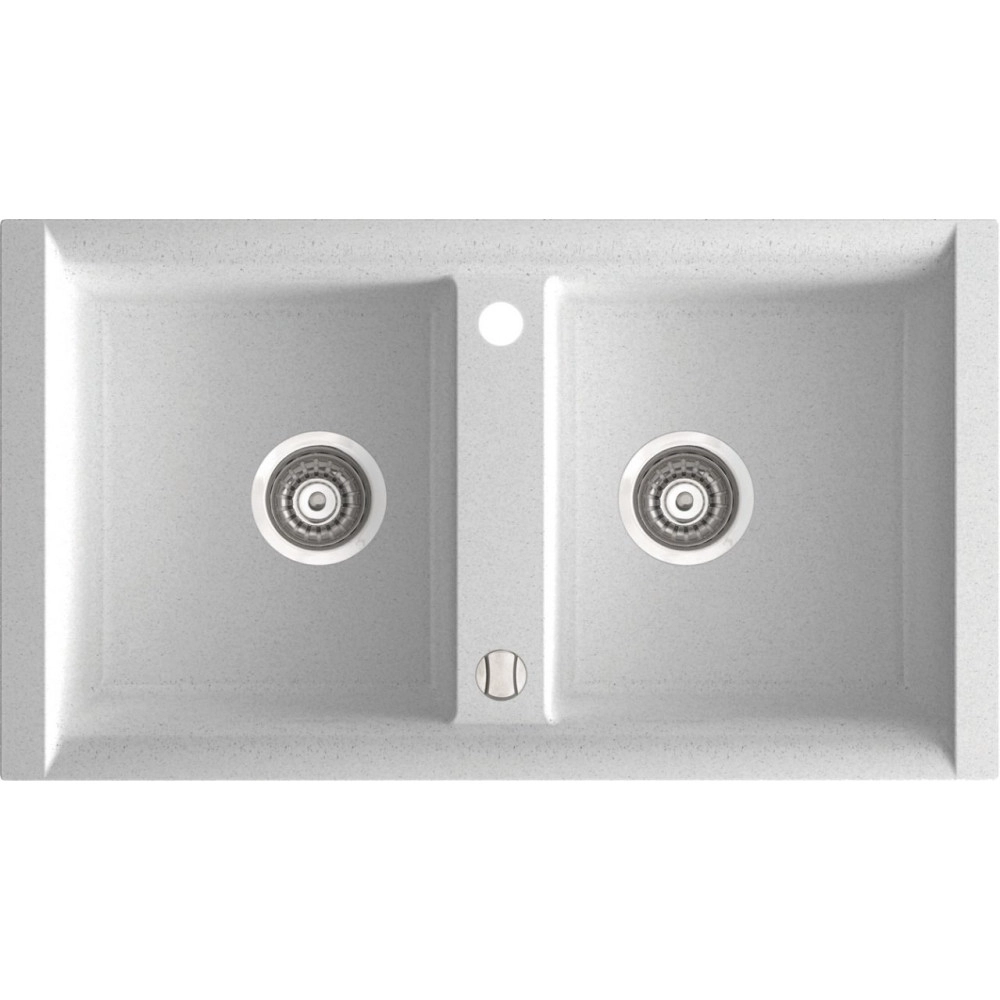 Marmorin Profir 860 Granit Evye 2 G&ouml;zl&uuml; Damlalıksız Tezgah &Uuml;st&uuml; Beyaz 