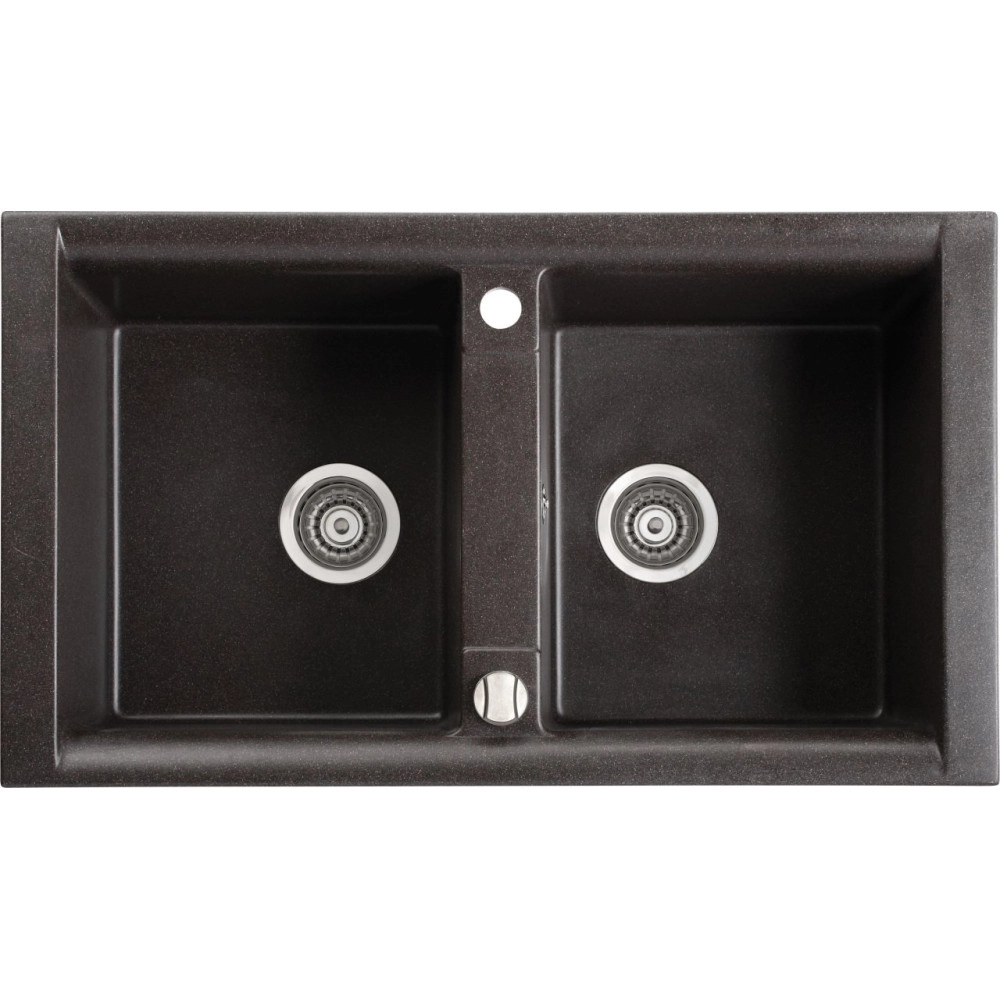 Marmorin Profir 860 Granit Evye 2 G&ouml;zl&uuml; Damlalıksız Tezgah &Uuml;st&uuml; Siyah 