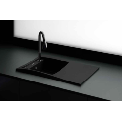 Marmorin TESSA 950 Granit Evye 1 G&ouml;zl&uuml; Damlalıklı Siyah