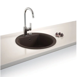 Marmorin Tanat 500 Granit Evye 1 G&ouml;zl&uuml; Damlalıksız Tezgah &Uuml;st&uuml; Yuvarlar Kahverengi