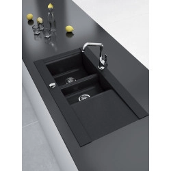 Marmorin Voga II 1000 Granit Evye 1,5 G&ouml;zl&uuml; Tezgah &Uuml;st&uuml; Damlalıklı Granit Evye