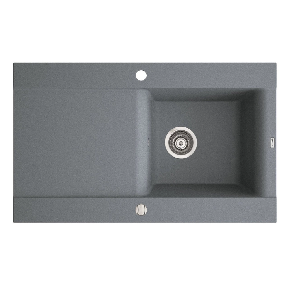 Marmorin Voga II 840 Granit Evye 1 G&ouml;zl&uuml; Damlalıklı Tezgah &Uuml;st&uuml; Stone Grey