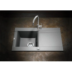 Marmorin Voga II 840 Granit Evye 1 G&ouml;zl&uuml; Damlalıklı Tezgah &Uuml;st&uuml; Stone Grey