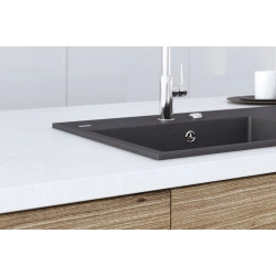 Marmorin İvo 850 Tezgah &Uuml;st&uuml; Evye 1 G&ouml;zl&uuml; Damlalıklı Tezgah &Uuml;st&uuml; Beyaz