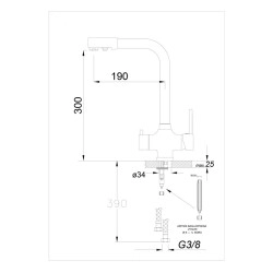 Nuevo RAYBOND Su Arıtma Cihazı Takılabilir Armatur Siyah