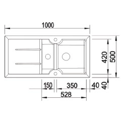 Nuevo SONAS 6 S Seramik Eviye Tezgah Üstü 1.5 Gözlü