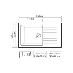 Solido Opal Um-86 XL Granit Eviye (Graphıte Grey)
