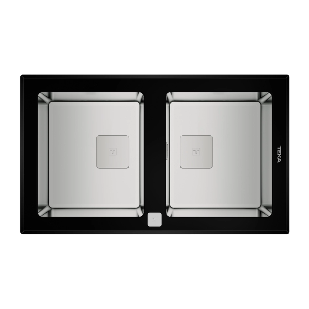 Teka DIAMOND RS15 2B 86 (WST BLACK) Tezgah Üstü Damlalıksız Siyah PureLine Cam Evye
