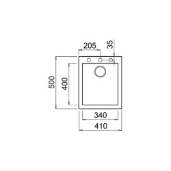 Teka FORSQUARE 34.40 TG Tek Hazneli Tezgahüstü/TezgahaSıfır  Avena Granit Evye