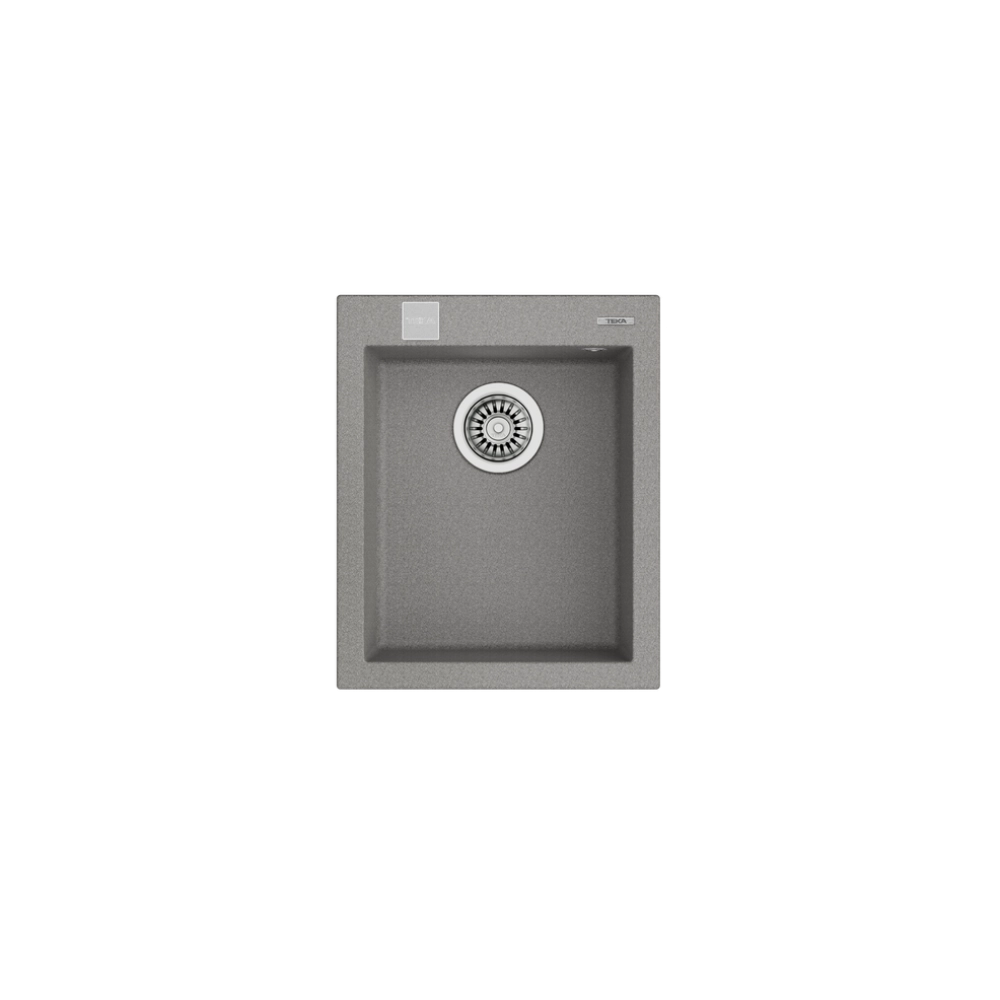 Teka FORSQUARE 34.40 TG Tek Hazneli Tezgahüstü/TezgahaSıfır  Ston Grey Granit Evye