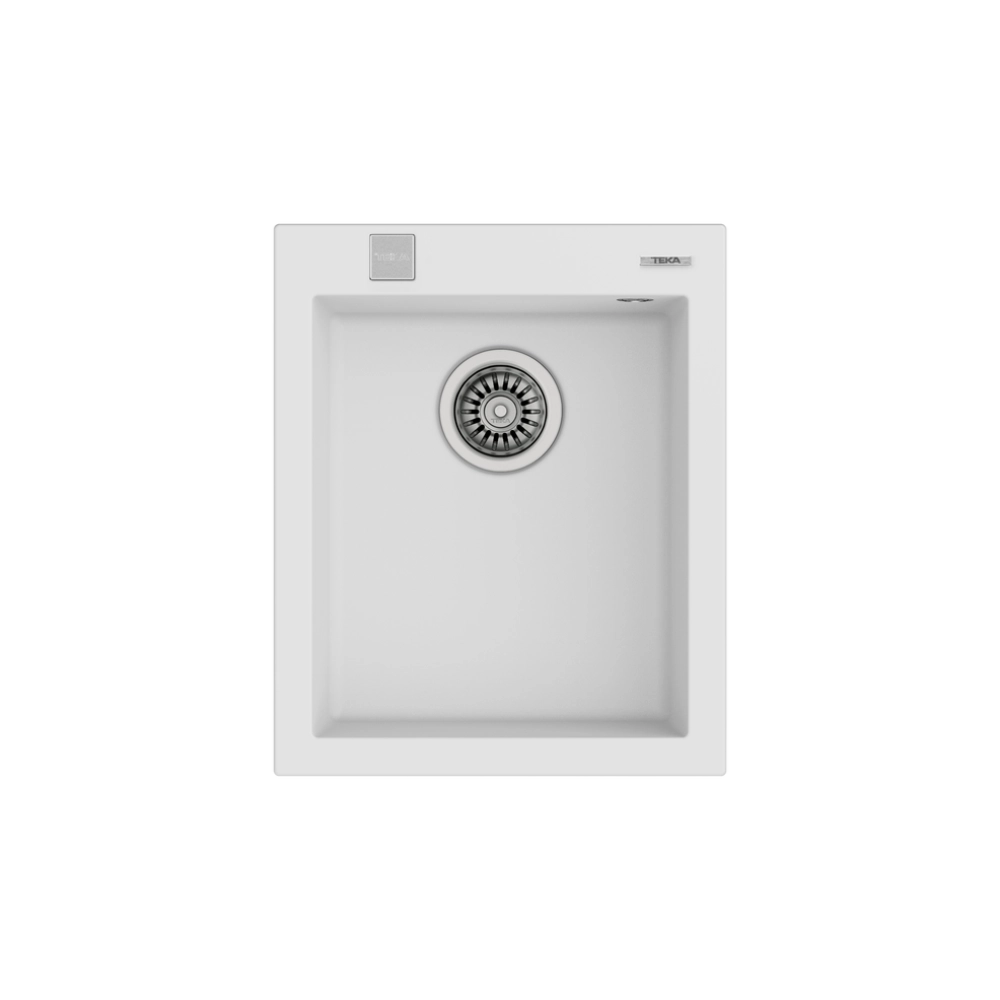 Teka FORSQUARE 34.40 TG Tek Hazneli Tezgahüstü/TezgahaSıfır  White / Beyaz Granit Evye