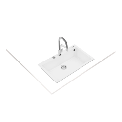 Teka FORSQUARE 72.40 TG Tek Hazneli Tezgahüstü/TezgahaSıfır  White / Beyaz Granit Evye