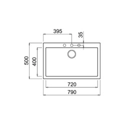 Teka FORSQUARE 72.40 TG Tek Hazneli Tezgahüstü/TezgahaSıfır  White / Beyaz Granit Evye