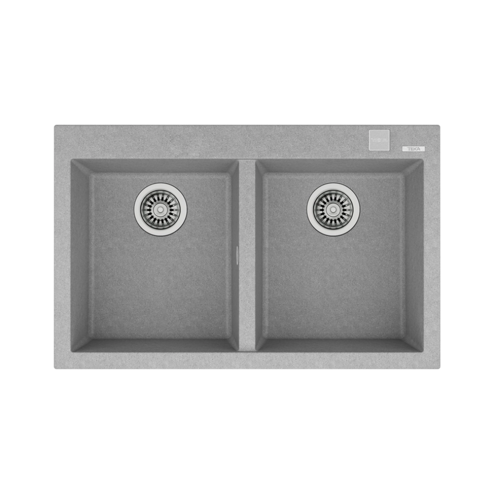 Teka FORSQUARE 790 TG Çift Hazneli Tezgahüstü/TezgahaSıfır Stone Grey Granit Evye