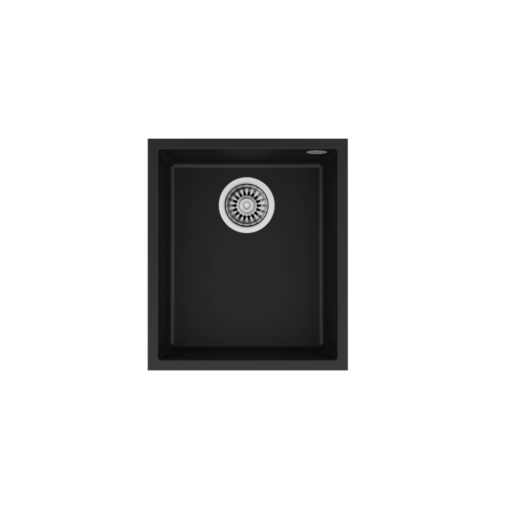 Teka SQUARE 34.40 TG Tek Hazneli Tezgah Altı Damlalıksız Black / Siyah Granit Evye