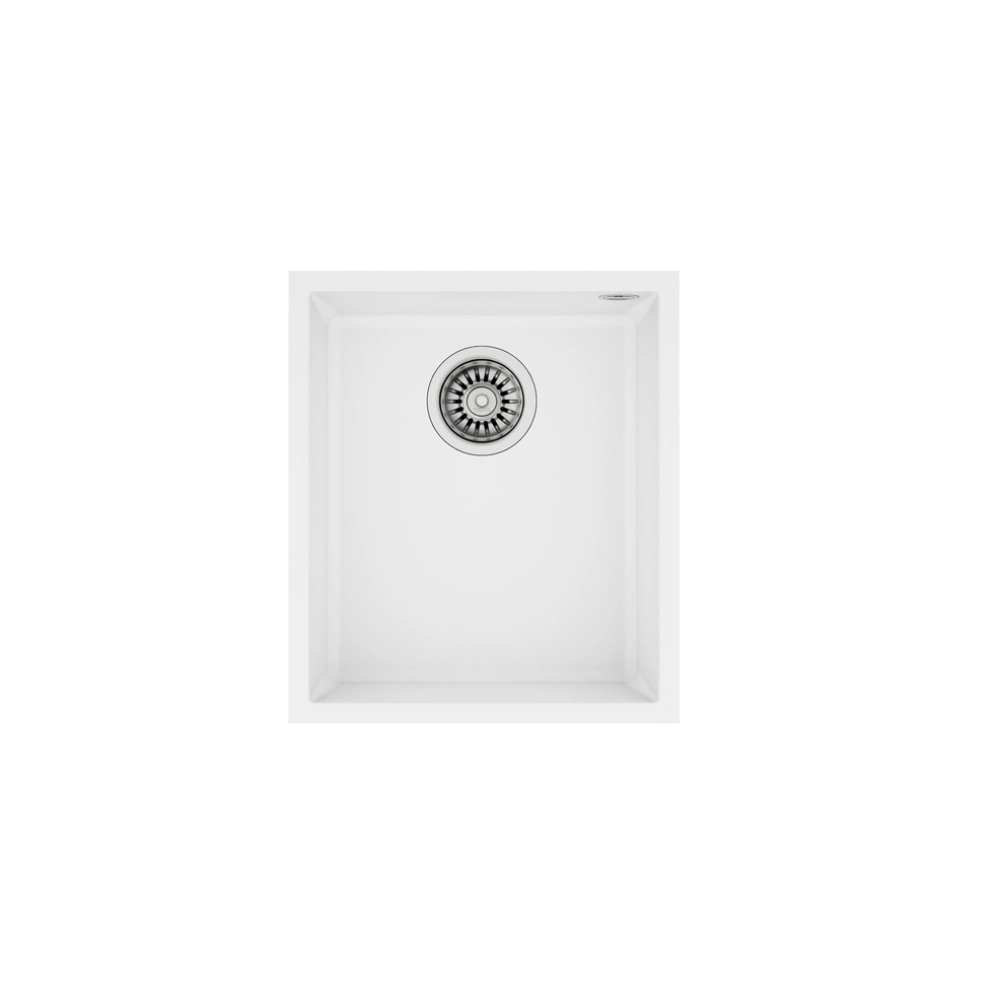 Teka SQUARE 34.40 TG Tek Hazneli Tezgah Altı Damlalıksız White / Beyaz Granit Evye