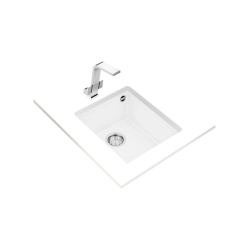 Teka SQUARE 34.40 TG Tek Hazneli Tezgah Altı Damlalıksız White / Beyaz Granit Evye