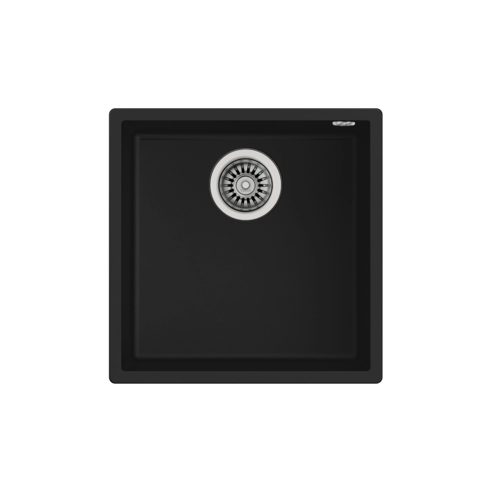Teka SQUARE 40.40 TG Tek Hazneli Tezgah Altı Damlalıksız Black / Siyah Granit Evye