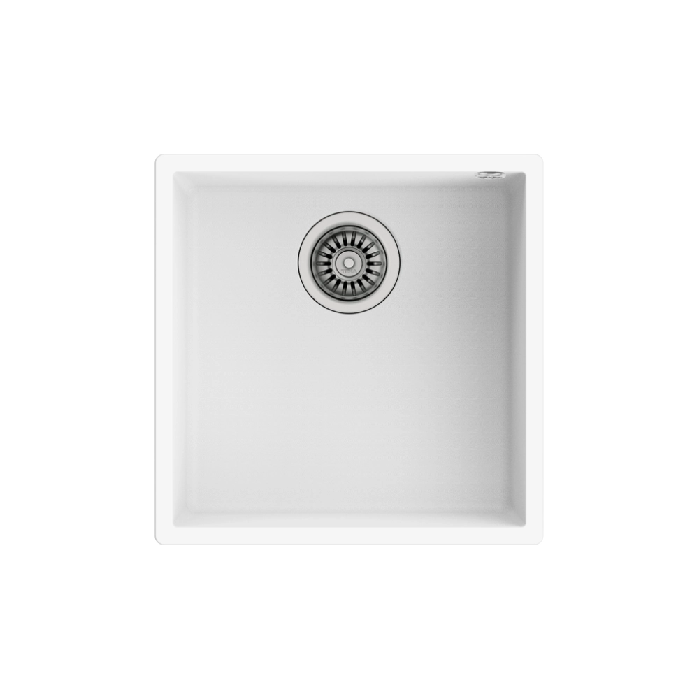 Teka SQUARE 40.40 TG Tek Hazneli Tezgah Altı Damlalıksız White / Beyaz Granit Evye