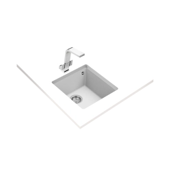 Teka SQUARE 40.40 TG Tek Hazneli Tezgah Altı Damlalıksız White / Beyaz Granit Evye