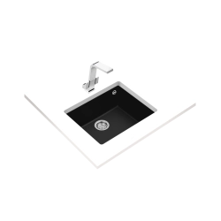 Teka SQUARE 50.40 TG Tek Hazneli Tezgah Altı Damlalıksız  Black / Siyah Granit Evye