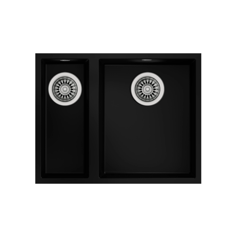 Teka SQUARE 560 TG 1.5 Gözlü Tezgah Altı Damlalıksız Granit  Black / Siyah Evye