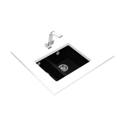 Teka SQUARE 560 TG 1.5 Gözlü Tezgah Altı Damlalıksız Granit  Black / Siyah Evye