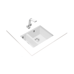 Teka SQUARE 560 TG 1.5 Gözlü Tezgah Altı Damlalıksız Granit White / Beyaz Evye