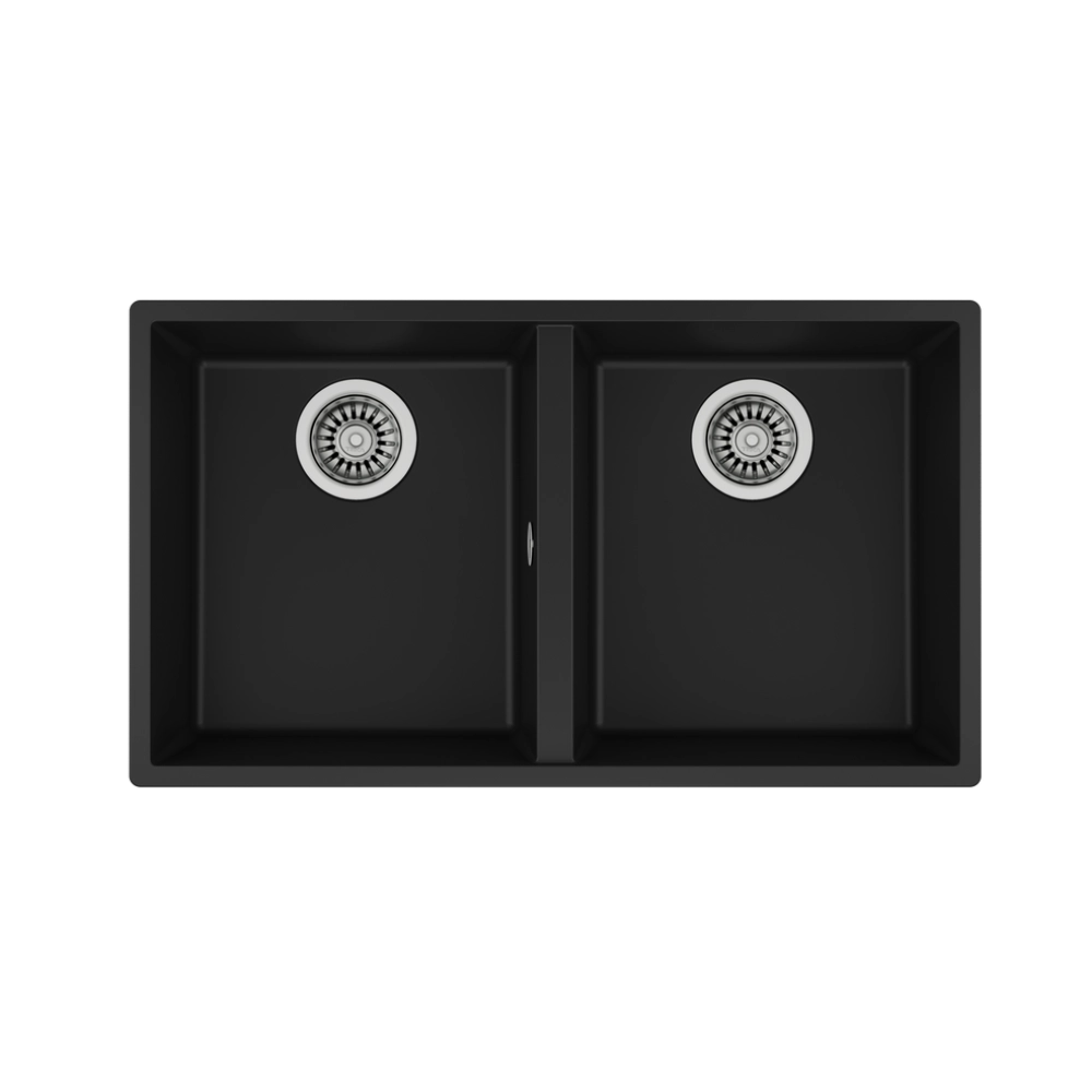 Teka SQUARE 760 TG 2 Gözlü  Tezgahaltı Damlalıksız Granit Black / Siyah Eviye 