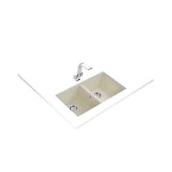 Teka SQUARE 760 TG 2 Gözlü  Tezgahaltı Damlalıksız Granit Krem Eviye 