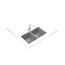 Teka SQUARE 760 TG 2 Gözlü  Tezgahaltı Damlalıksız Granit Stone Grey Eviye 