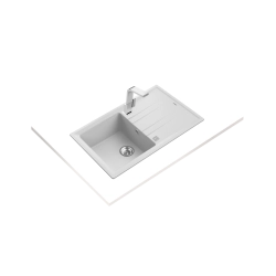 Teka STONE 50 B-TG Tek Hazneli Tek Damlalıklı Granit  White / Beyaz Evye