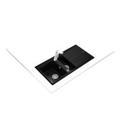 Teka STONE 60 B-TG  1.5 Gözlü Tezhaj Üstü  Carbon  / Siyah Granit Evye