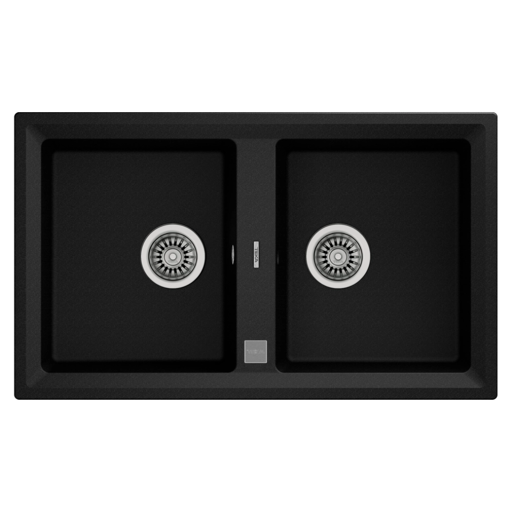 Teka STONE 90 B-TG Çift Hazneli Tegranite Tezgah üstü Granit Carbon / Siyah Eviye 