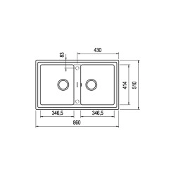 Teka STONE 90 B-TG Çift Hazneli Tegranite Tezgah üstü Granit Metallic Black Eviye	
