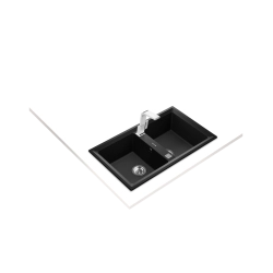 Teka STONE 90 B-TG Çift Hazneli Tegranite Tezgah üstü Granit Metallic Black Eviye	